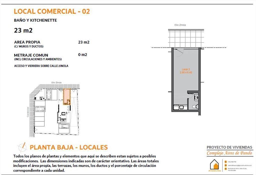 Venta local comercial bajo Edificio Aires de Pando