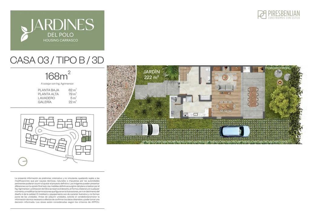 Venta de casa de 3 dormitorios en Housing Jardines del Polo,