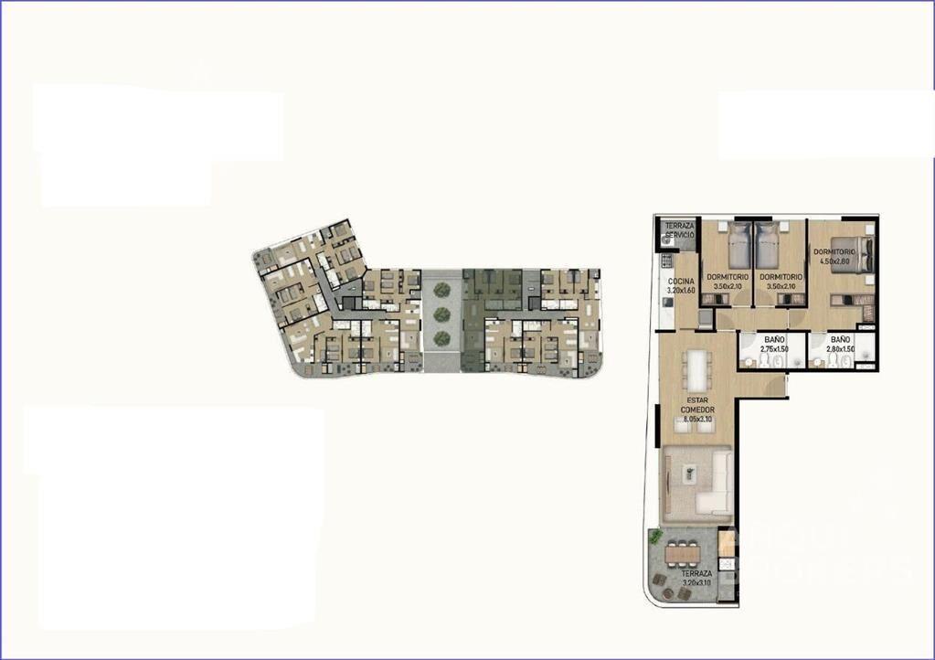 Apartamento de tres dormitorios en venta en Ciudad de la Co