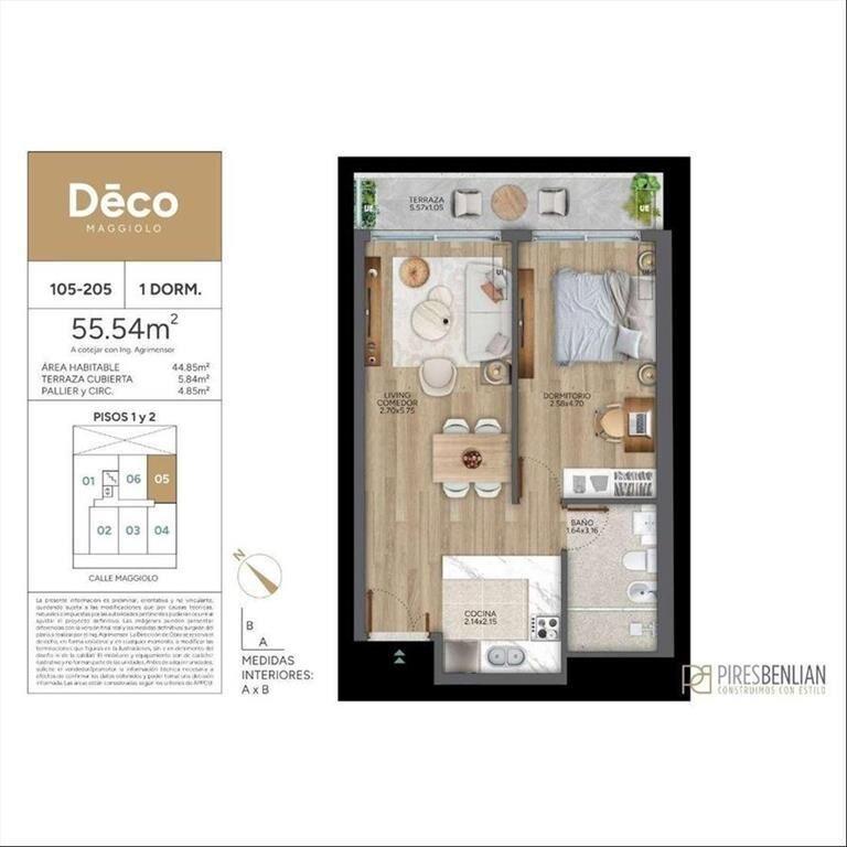 Venta Apartamento 1 dormitorio DECO MAGGIOLO