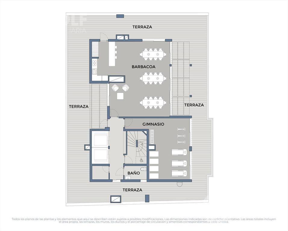 Venta de penthouse de 1 dormitorio con terraza en Pocitos