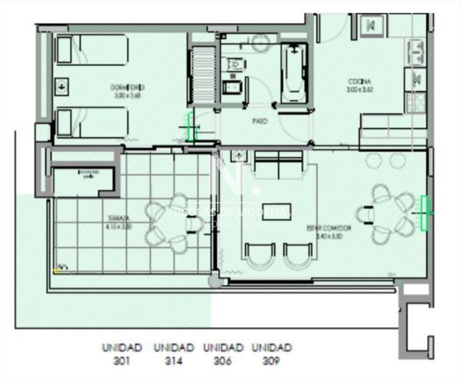 Departamento de 1 dormitorio en venta en Solanas