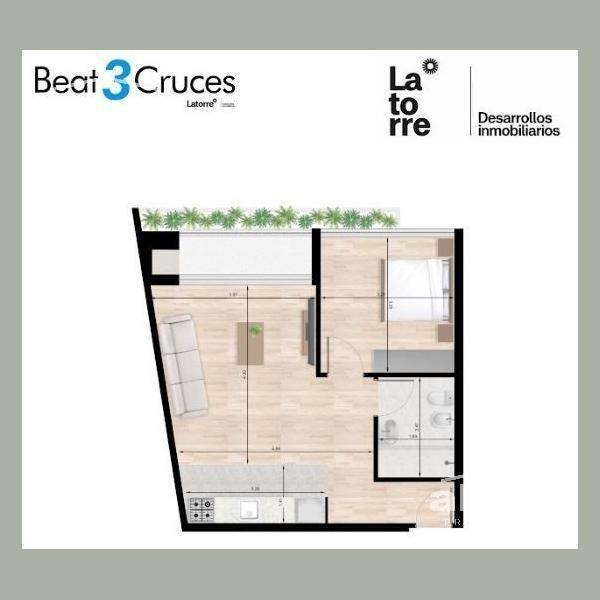 Venta apartamento 1 dormitorio en Tres Cruces