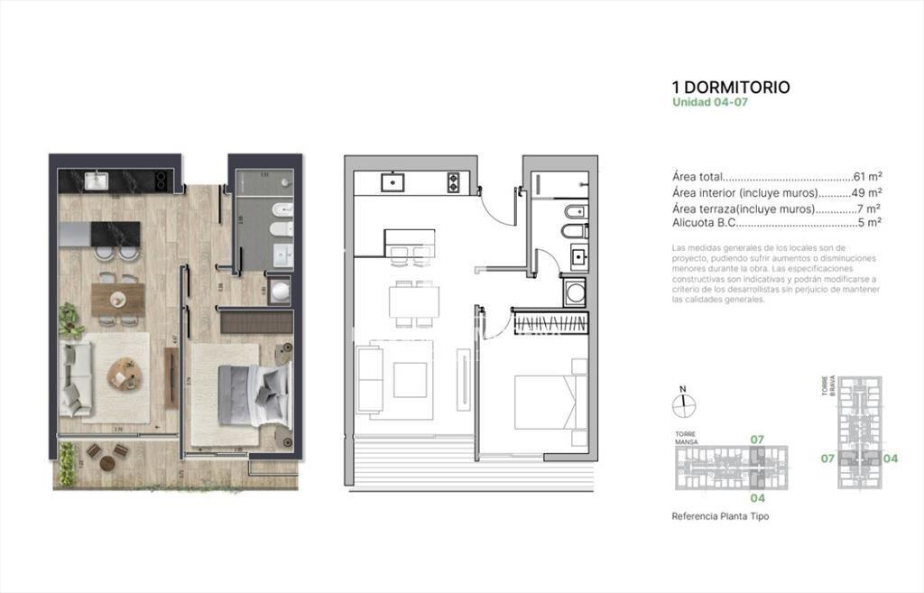 En venta apartamento de 2 dormitorios ubicado en