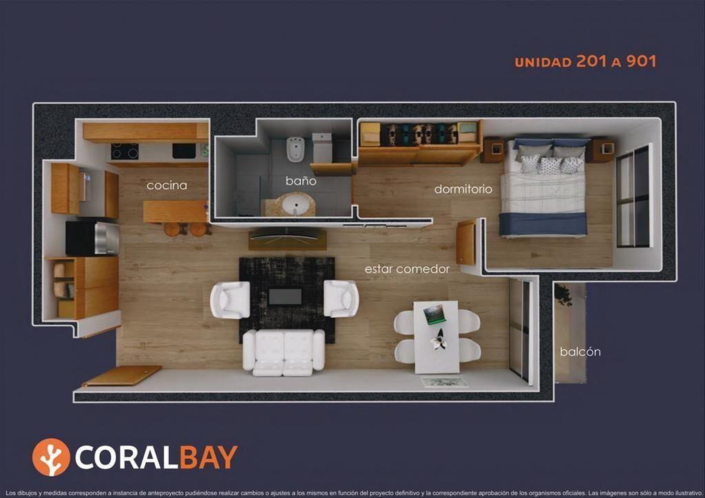 Venta de apartamento 1 dormitorio en construcción