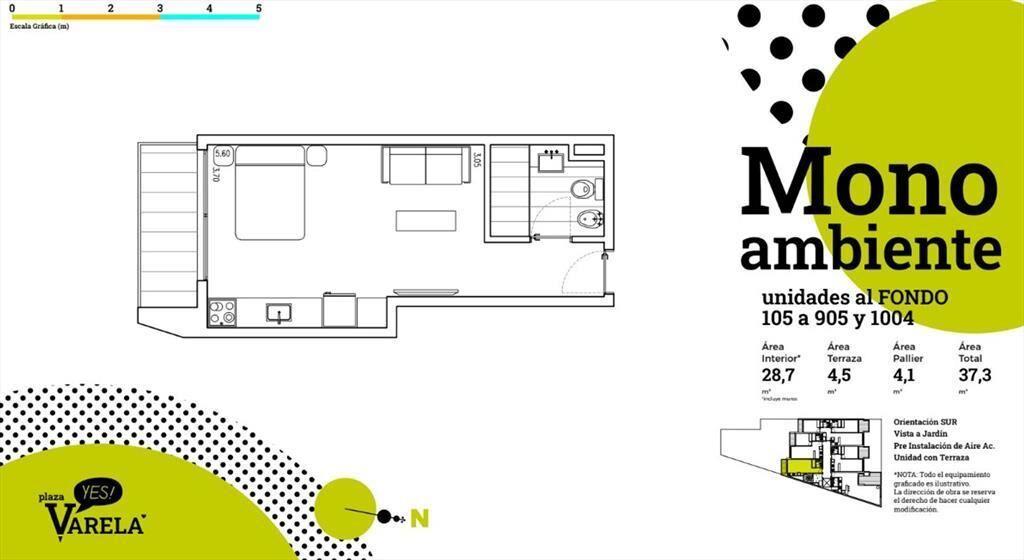 VENTA POCITOS MONOAMBIENTE BALCON ESTRENA YA