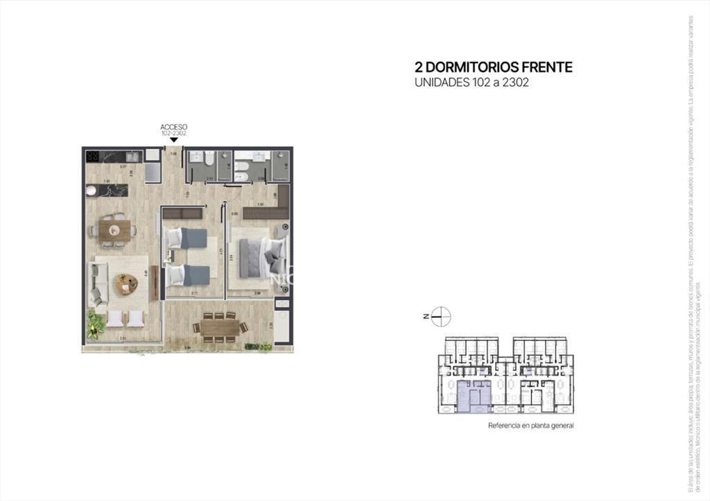 Departamento de 2 dormitorio en venta, Nuevo en -