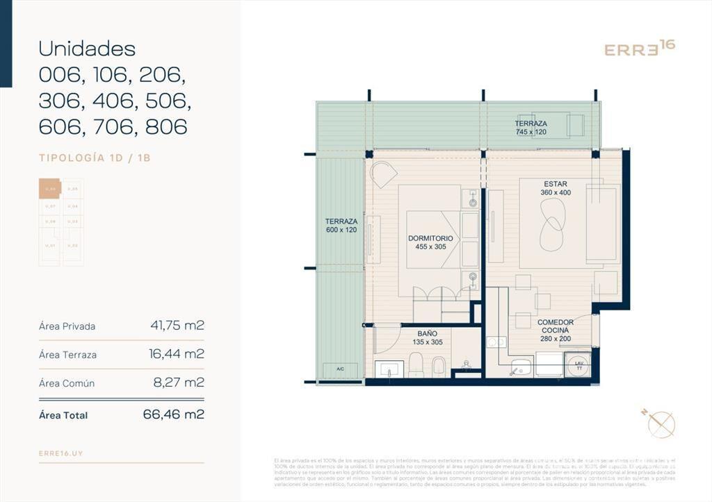Apartamento en pozo de un dormitorio en venta en Roosevelt,