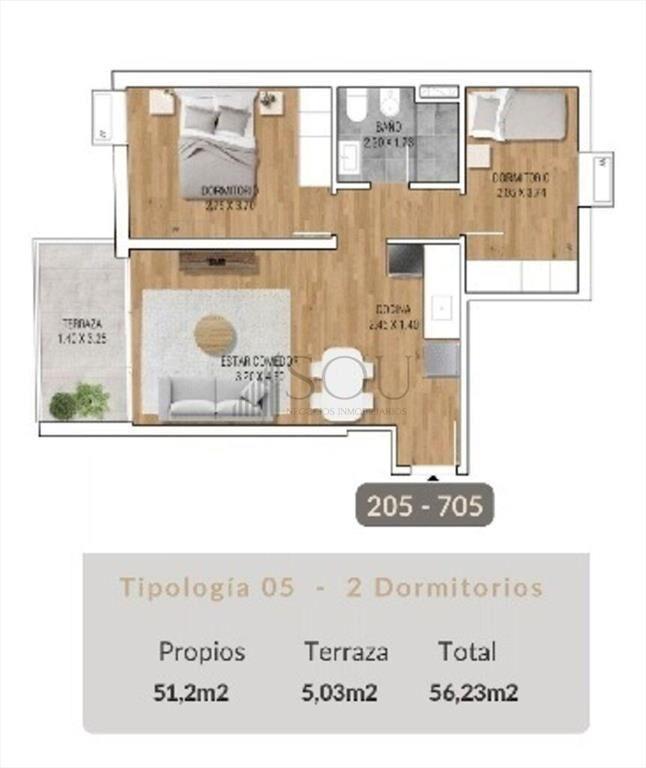 VENTA APARTAMENTO 1 DORMITORIO CON GARAGE LA BLANQUEADA