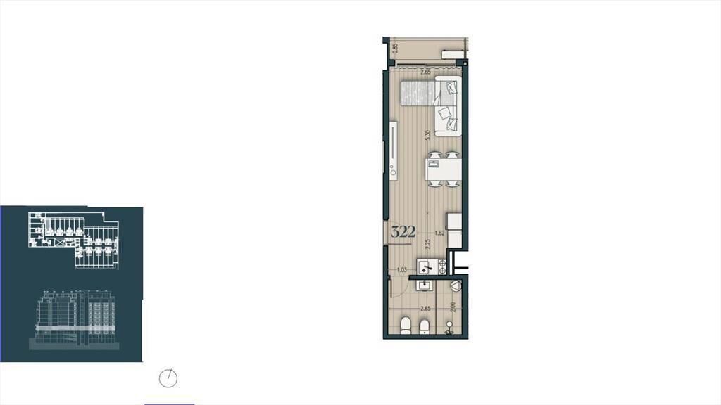 Venta apartamento monoambiente en Parque Rodó - 322
