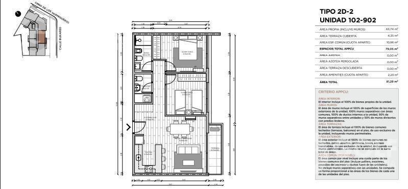 VENTA DE APARTAMENTO DE 2 DORMITORIOS EN POCITOS CON TERRAZ