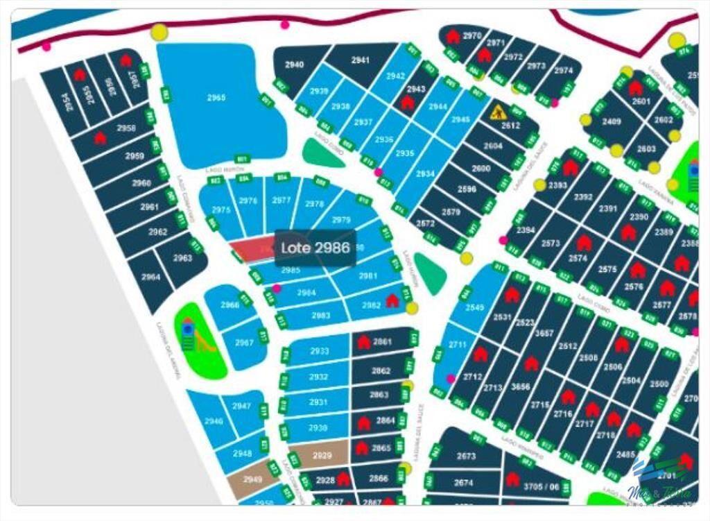 Venta de terreno de 1494 m2 en club del lago