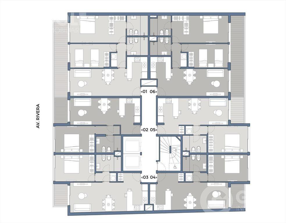 Venta de apartamento de 1 dormitorio con terraza en Pocitos