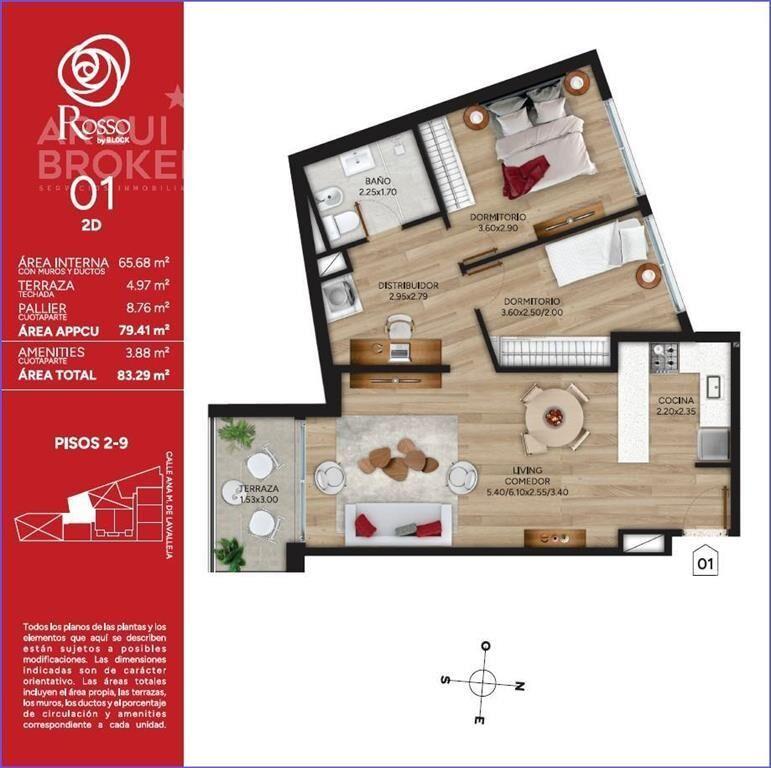 Apartamento de dos dormitorios en venta en Cordón -201