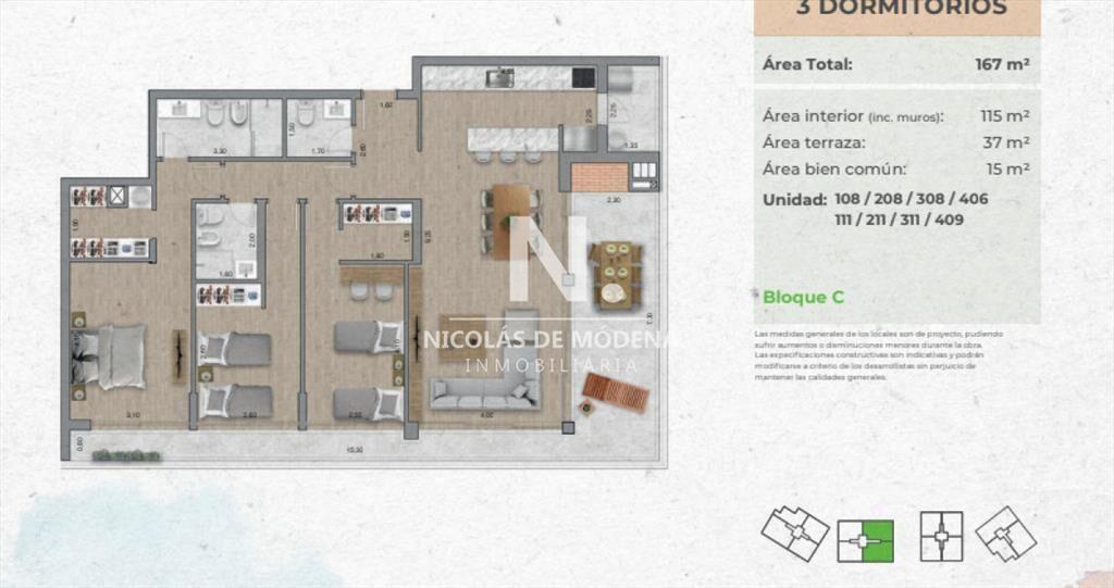 Venta Exclusivo Apartamento de 3 Dormitorios en