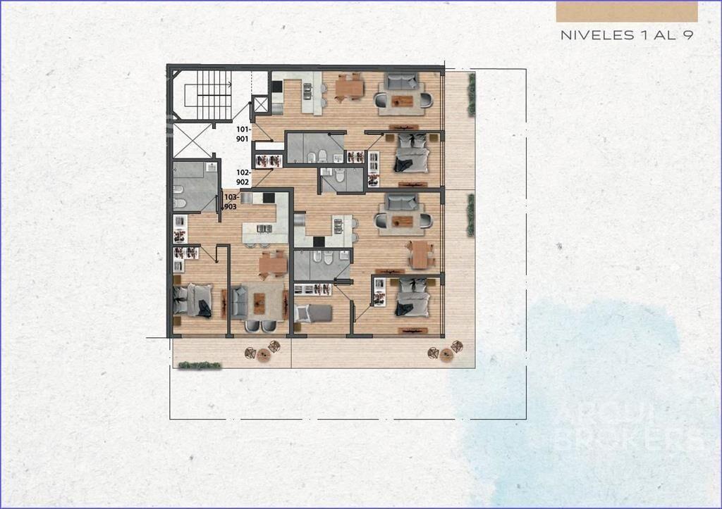 Apartamento de un dormitorio en venta en Pocitos - 103