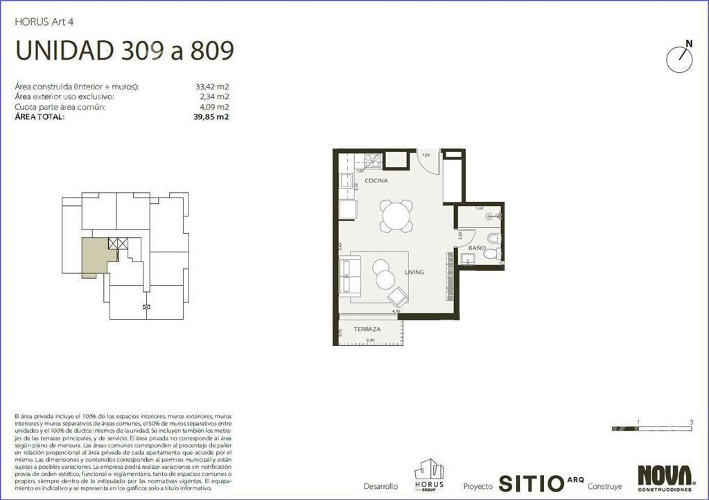 Apartamento monoambiente en venta en Centro - 809