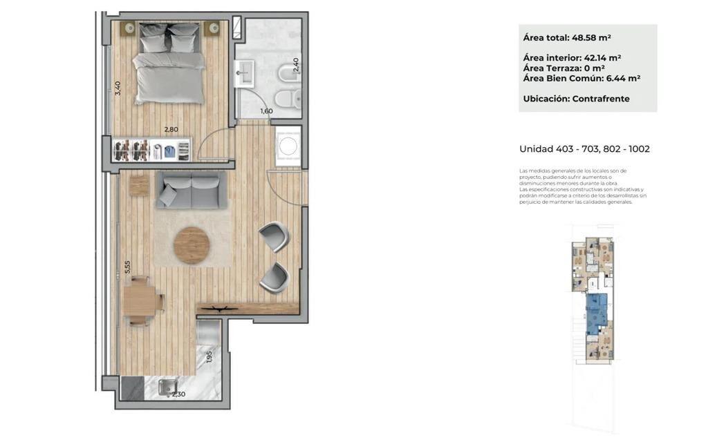 Venta apartamento de 1 dormitorio, Urban Punta Carretas III