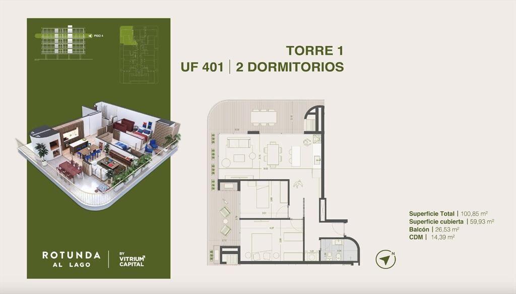 Venta 2 dormitorios c/ terraza y parrillero | Rotunda al La