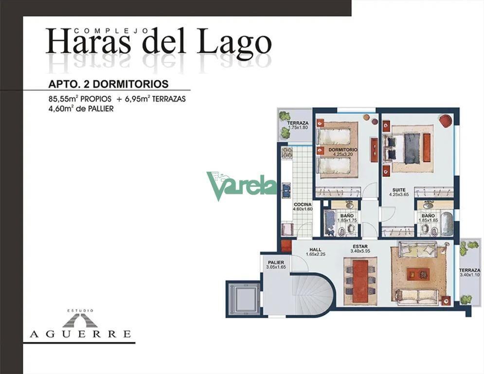 Apartamento en venta en Haras del Lago de 2 y 2