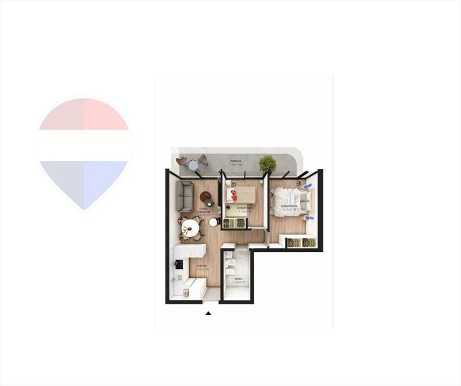 VENTA DEPTO 2 DORM PUNTA GORDA C TERRAZA Y GARAGE