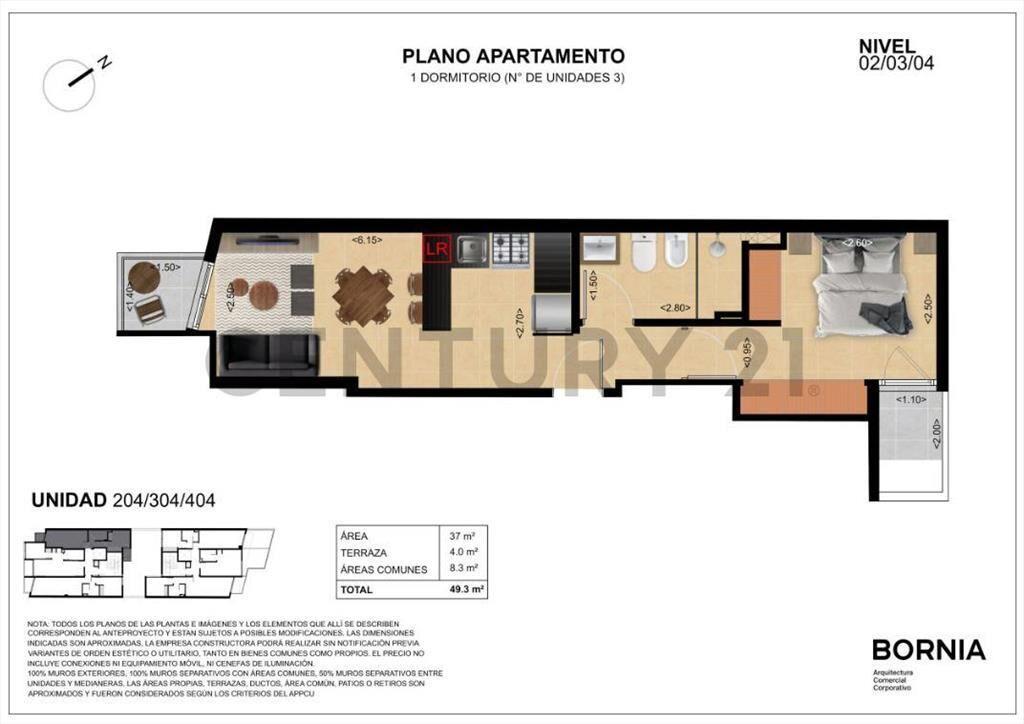 Venta Apart 1 dormitorio a estrenar, la blanqueada, barba...