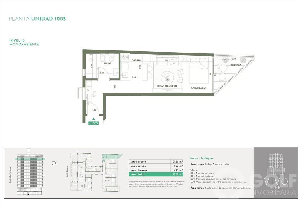 VENTA DE APARTAMENTO MONOAMBIENTE EN CORDON