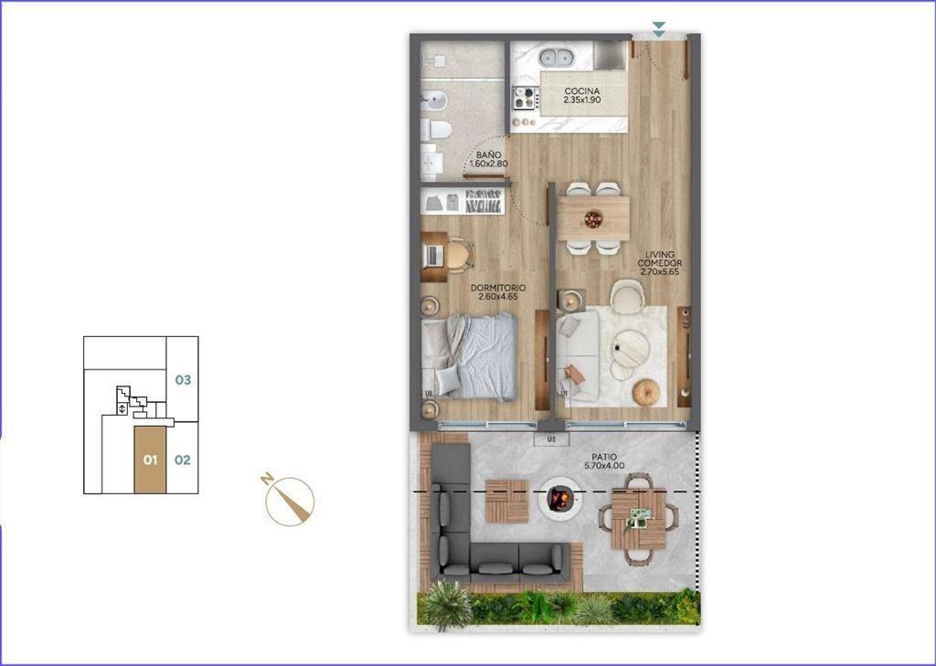 Apartamento de un dormitorio en alquiler en Punta Carretas