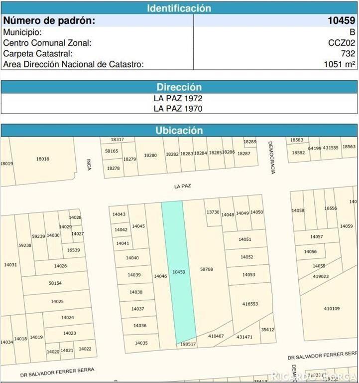 Venta Padrón 1100m2 frente a 2 calles - La Paz / Ferrer ...