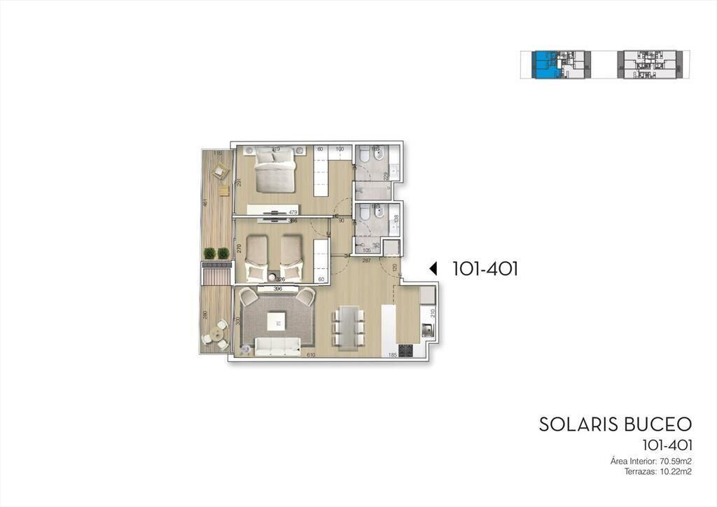 Venta Apartamento 2 Dormitorios en Buceo