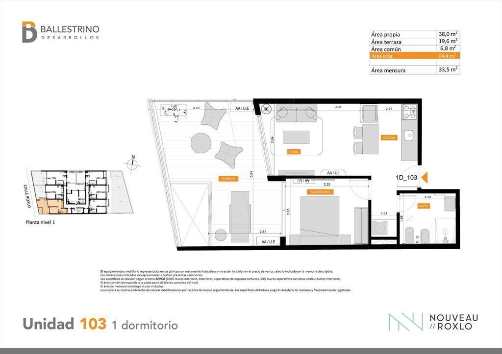 Venta Apartamento 1 Dormitorio en Cordón