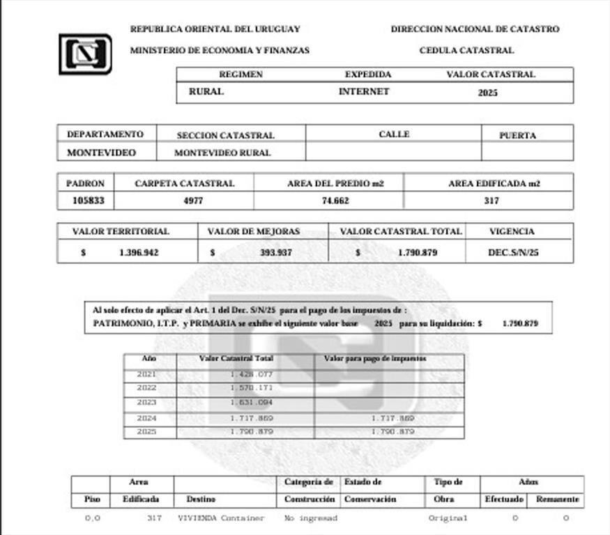 Venta terreno Zona América 7 hectáreas