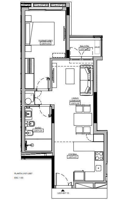 Venta Apartamento 1 Dormitorio en Pocitos