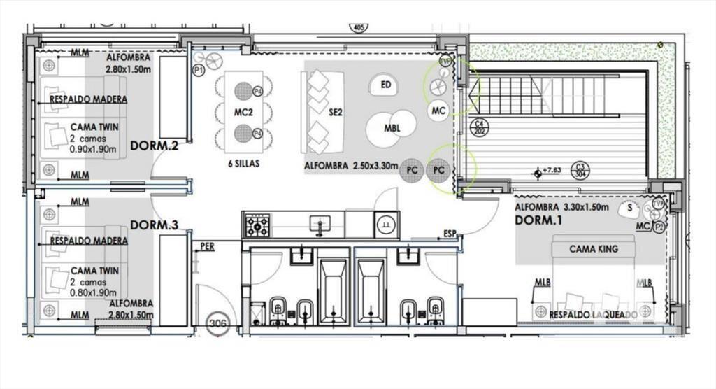 Hermoso Penthouse de 3 dormitorios en venta con agradable v