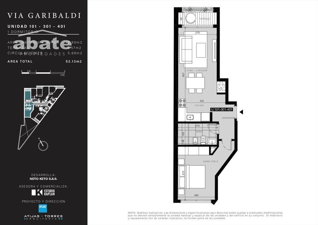 Venta apartamento 1 Dormitorio en La Comercial