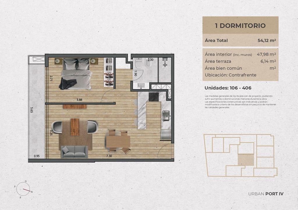 Venta Apartamento 1 Dormitorio en Pocitos