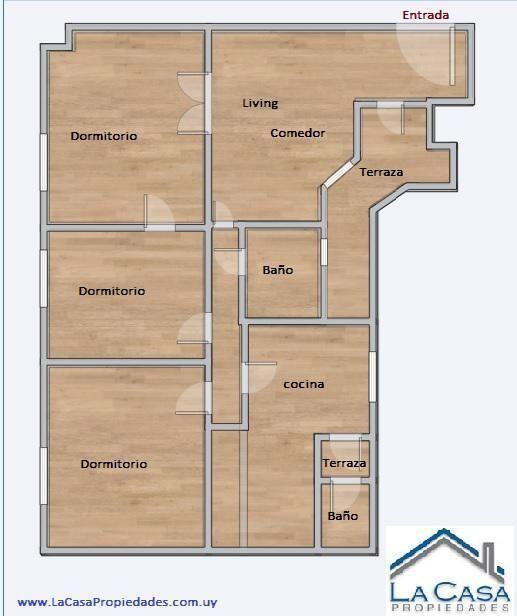Venta de apartamento 3 dormitorios en el Centro