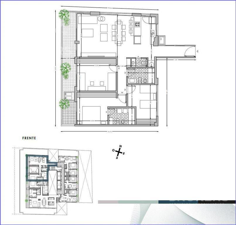 Apartamento  de tres dormitorios en venta en Pocitos - 1101