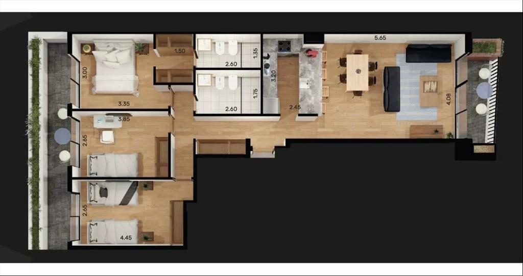 Venta Apartamento Estrenar Malvin 3 Dormitorios 3 Baños Gar
