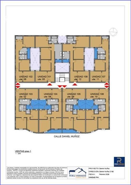 Apartamento de dos dormitorios en venta con renta en Tres C