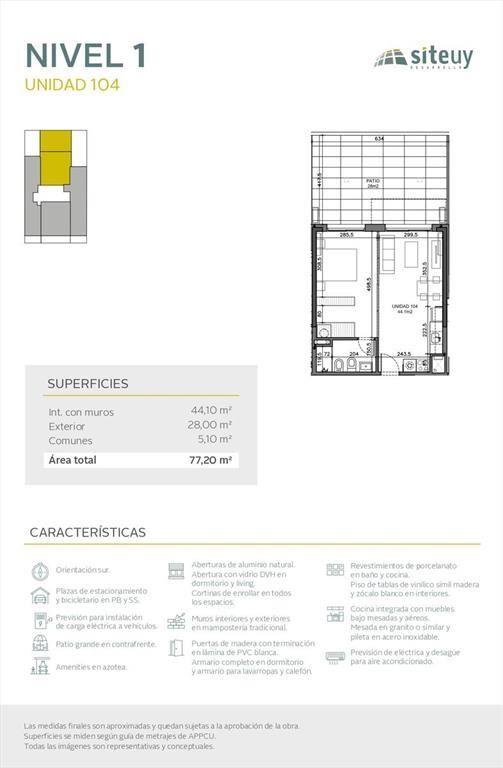 Venta Apartamento 1 Dormitorio en Cordon