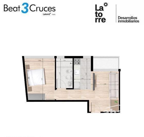Venta apartamento 1 dormitorio en Tres Cruces
