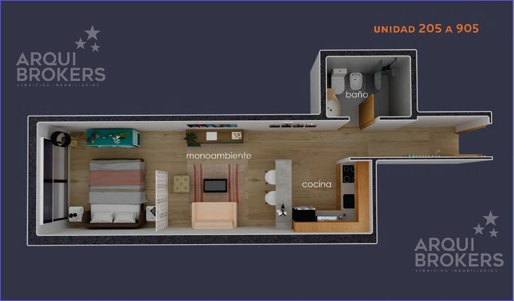 Apartamento monoambiente en venta en Parque Batlle - 805