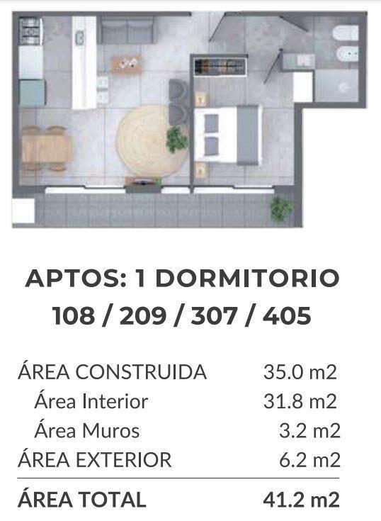 Venta apartamento 1 dormitorio con terraza-Punta Carretas-E