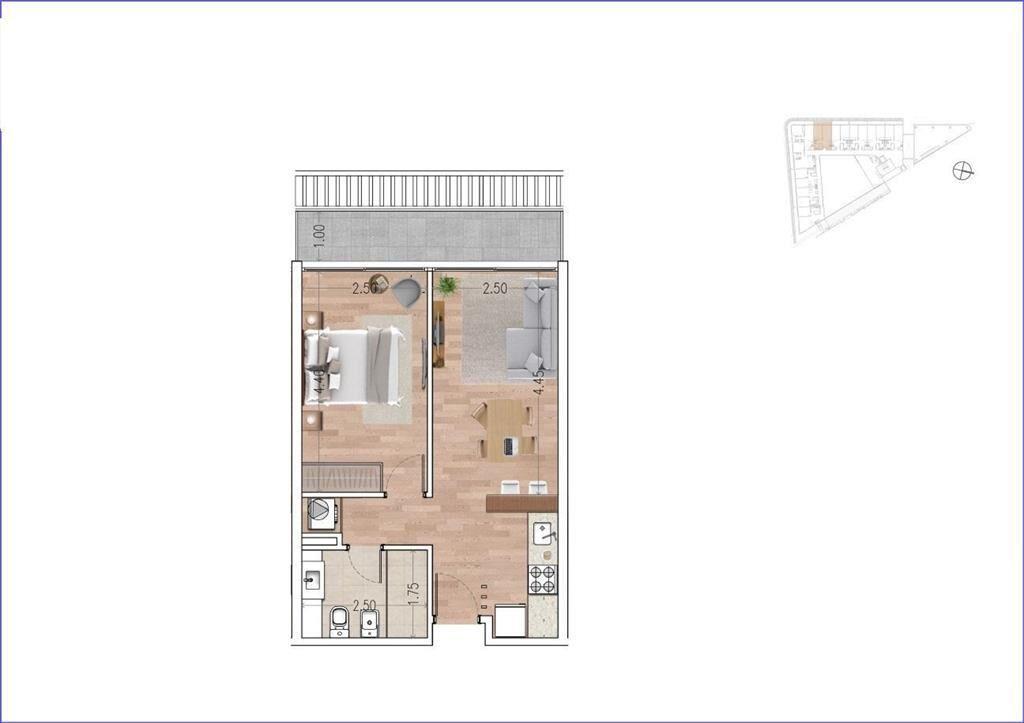 Apartamento de un dormitorio en alquiler en Carrasco - 105