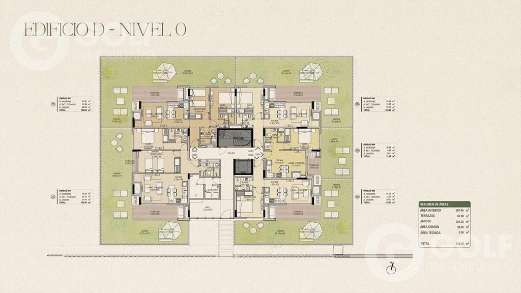 Venta apartamento dos dormitorios con jardin en La Barra, M