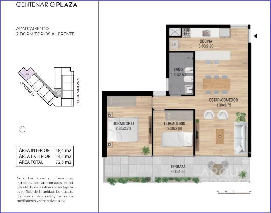 Apartamento de dos dormitorios en venta en La Blanqueada -
