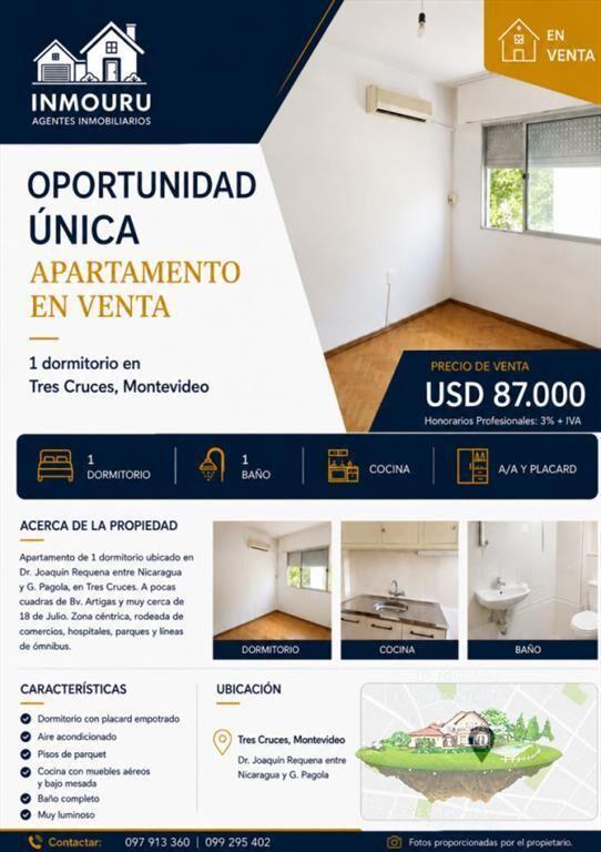 Oportunidad única, Venta de Apartamento un dormitorio en T