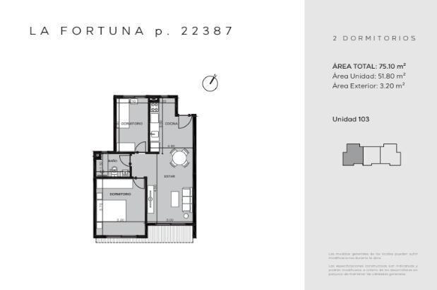 Apartamento 2 dormitorios a estrenar
