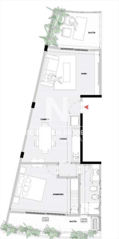 Vende apartamento de 1 dormitorio en el Tesoro,